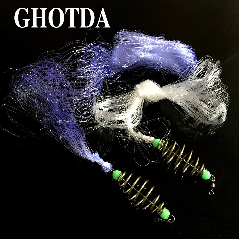 GHOTDA-red de pesca con cordones, malla de cuentas luminosas, resorte de cobre duradero, 2 piezas - imagen 2