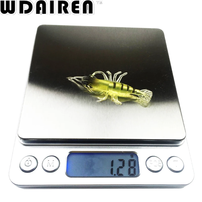 20 unids/lote de Señuelos de Pesca suave de Camarón, 45mm, 1,2g, de silicona, para pesca de cebo suave, cebo de lubina - imagen 3