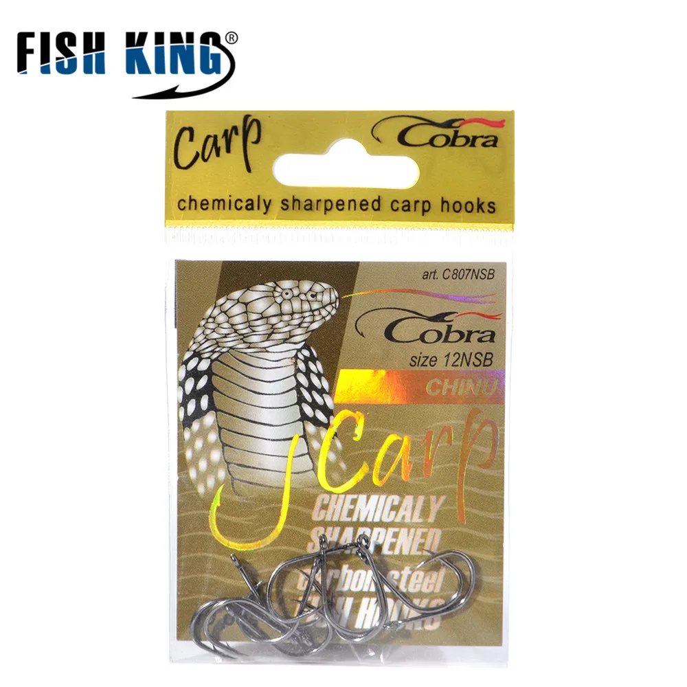 NGB 10 Uds. Anzuelos de pesca CHINU de acero rico en carbono con anillado 3 # -14 #   Accesorios de pesca con anzuelo de carpa con púas - imagen 5