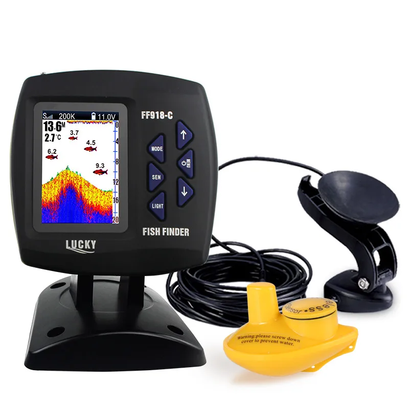 Localizador de peces con pantalla a Color LUCKY FF918-C100WDS, buscador de peces con cable e inalámbrico de doble frecuencia, menú ruso - imagen 2
