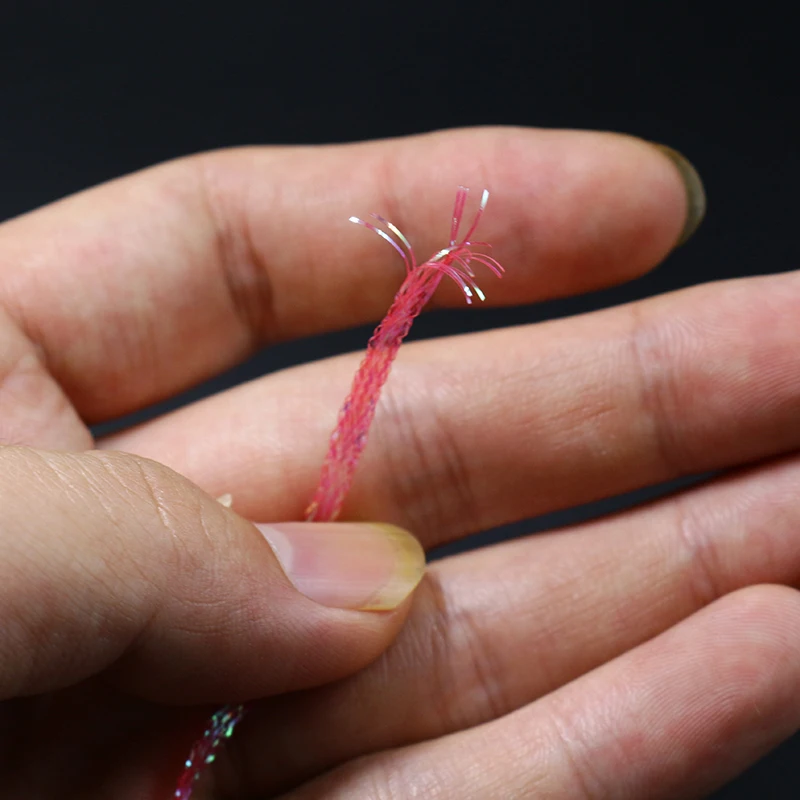 Juego de 5 paquetes de 4 yardas/Paquete de encaje trenzado de perlas teñidas, trenzado de diamantes planos, tonos nacarados, materiales de atado de moscas traseras de camarones - imagen 5