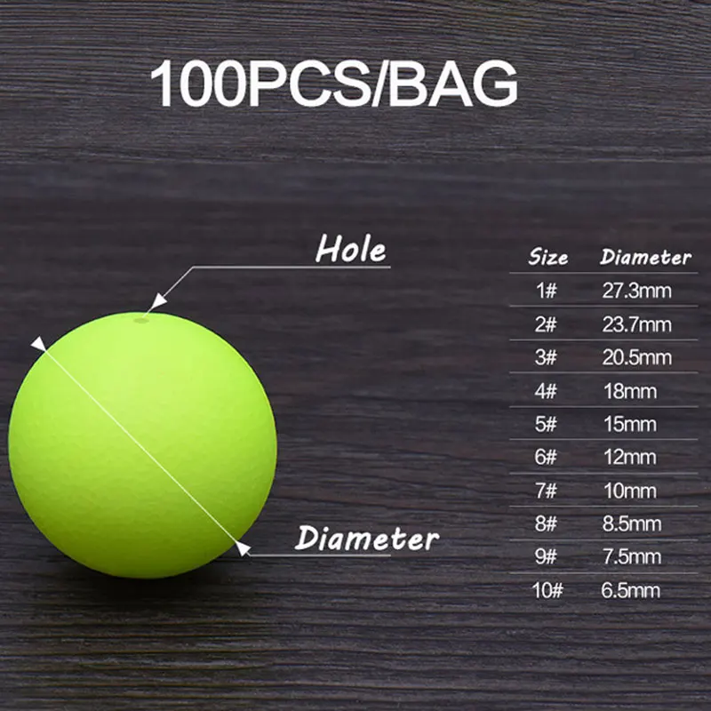 100 Uds. Pesca en agua dulce y salada cebo falso flotadores de espuma cuentas de bolas frijoles Pompano flotador inferior aparejo Material de aparejo - imagen 3