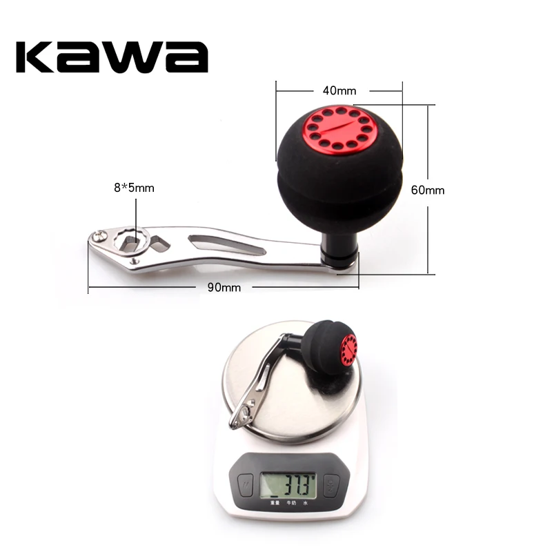 Kawa mango de carrete de pesca de aleación de aluminio, bola basculante Tipo de perilla de pesca EVA, 8x5mm, traje para accesorio de pesca A y D - imagen 4