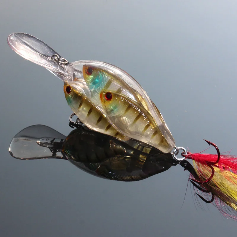 Señuelo de pesca Crankbait de lengua larga, 3 señuelos de pesca Wobber de 3 dimensiones con anzuelos de anclaje, 62mm, 19g - imagen 2