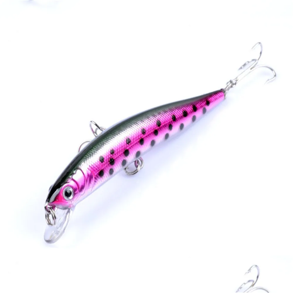 FISHINAPOT-señuelo de Pesca duro, 1 unidad, 9,7 cm/8,6g, Minnow, con 2 ganchos de Pesca, Crankbait, Wobblers, aparejos de Pesca, ojos 3D - imagen 3