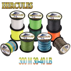 Hercules-sedal trenzado para pesca de carpa, multifilamento fuerte, 8 hebras, 100% PE, 300m, 30-40LB
