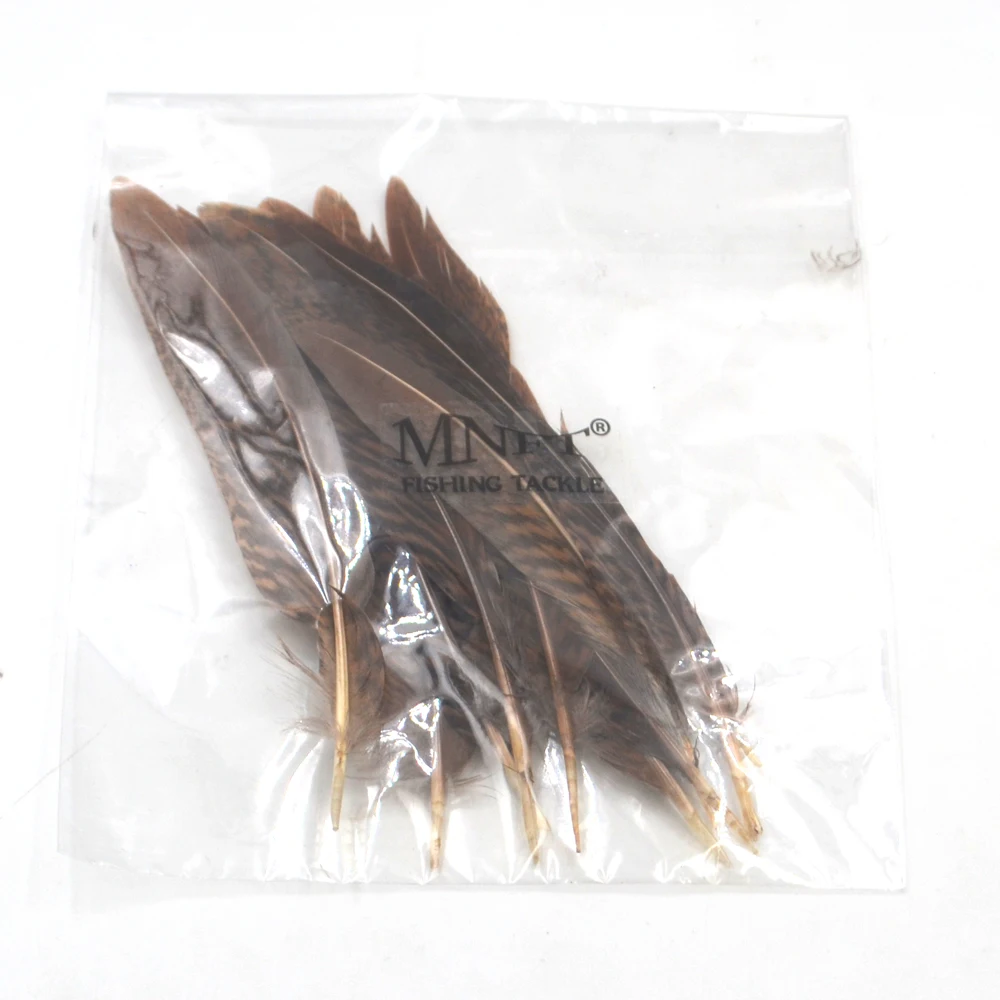 MNFT 5 uds Color marrón Natural negro Pluma atado de moscas Material de cola de ala 10 ~ 15cm de longitud para cebo de insectos artificiales - imagen 4