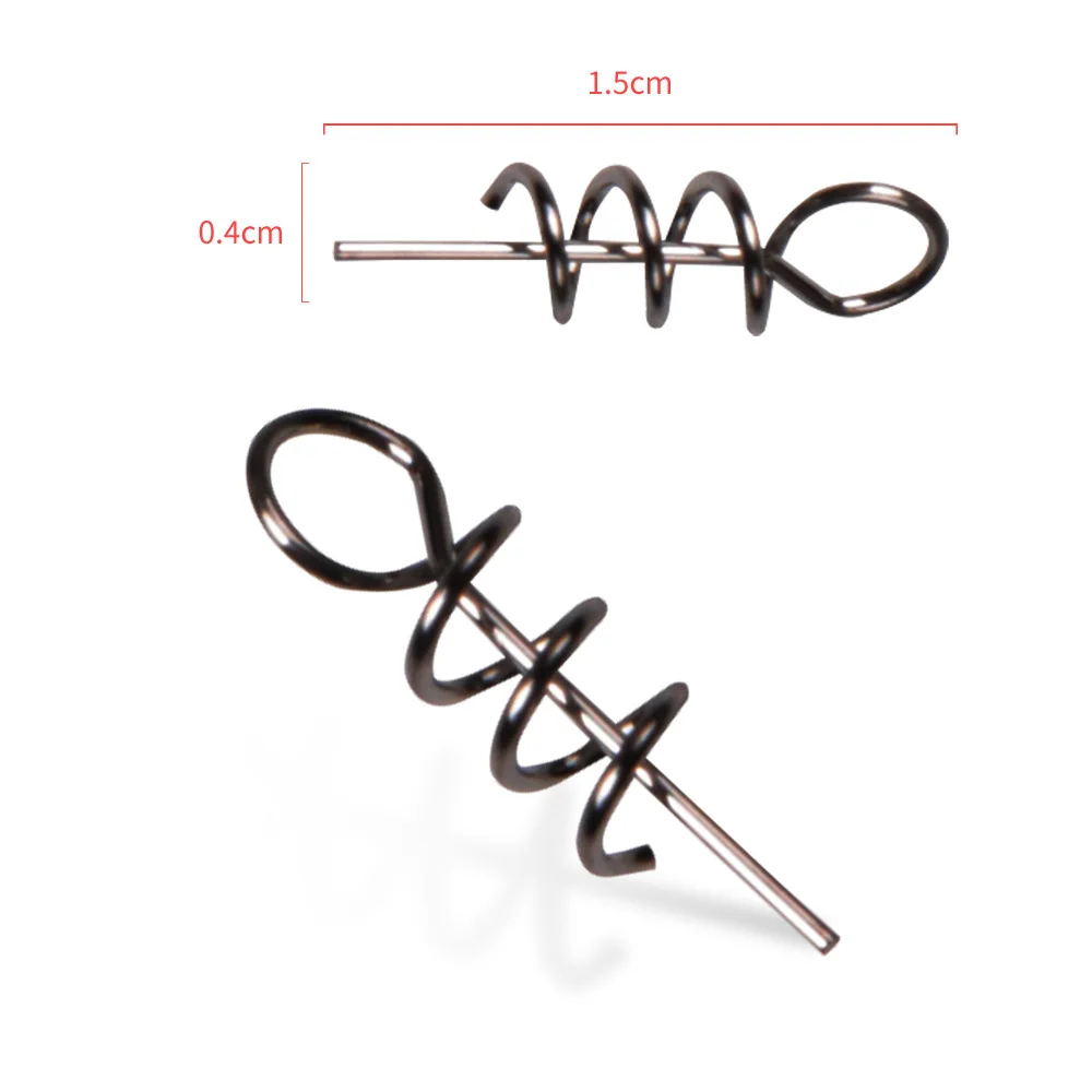 20-100 unids/lote conector de cebo de pesca suave pin de resorte gusanos señuelo pestillo fijo aguja espiral accesorios de Señuelos de Pesca blandos - imagen 2