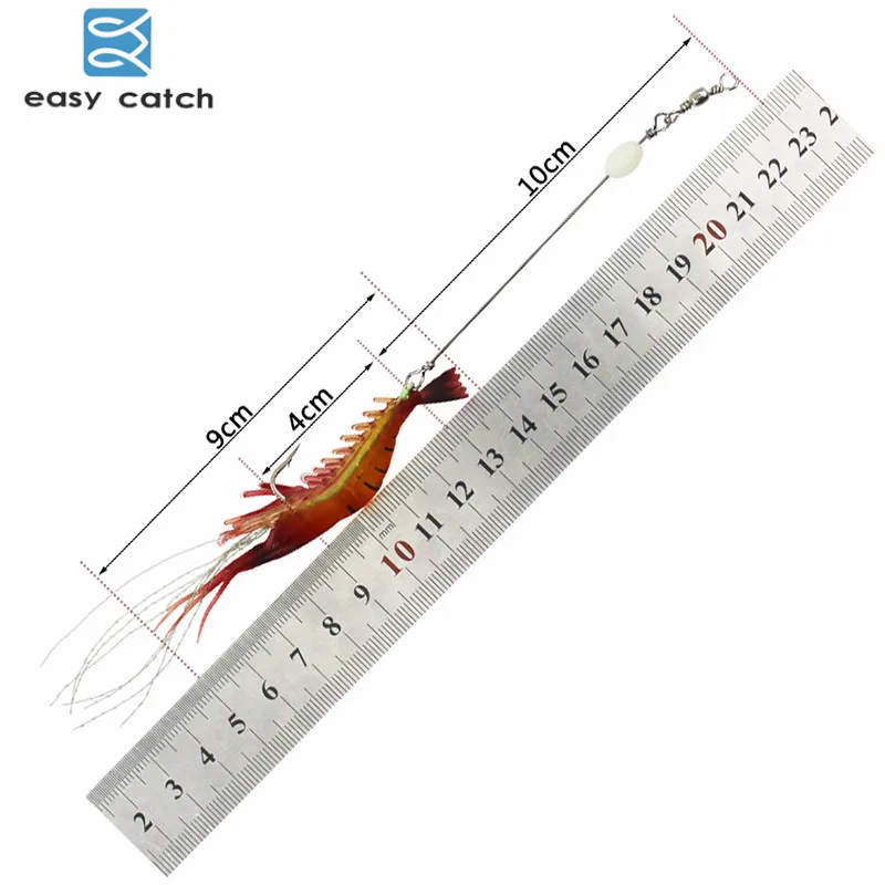 Señuelos luminosos de pesca de camarón, cebo Artificial de Camarón con cuenta luminosa, fácil de atrapar, 3 uds. - imagen 3