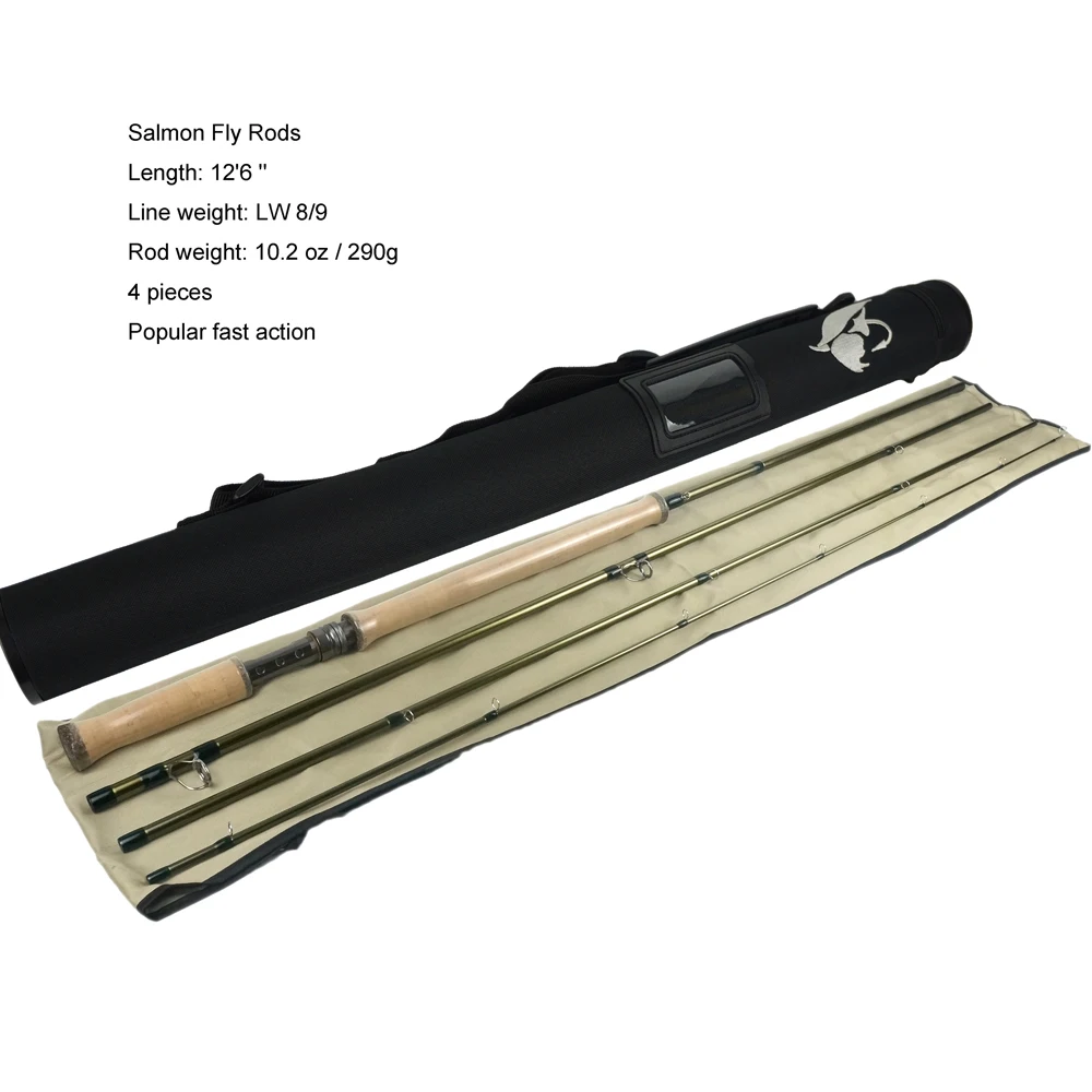 Aventik-caña de pescar con mosca de doble mano, caña de pescar de salmón, 12,6 pies, 13,7 pies, 14,8 pies