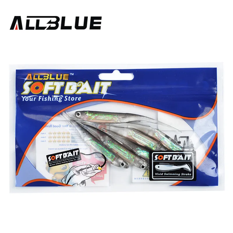 ALLBLUE-señuelo suave de 2,8g/95mm para Sábalo, gusano, Swimbaits Jig Head, señuelo suave, cebo de pesca con mosca, 6 unids/lote - imagen 3