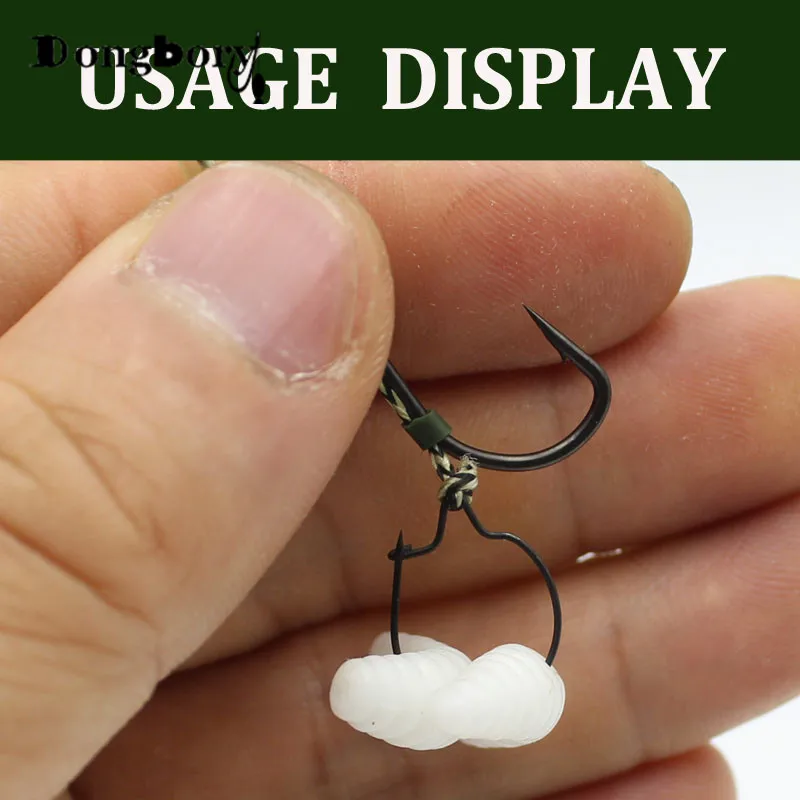 Anzuelo de pesca de carpa, gancho de gusano, gancho para aparejo de pelo, ganchos de carpa, 20 Uds. - imagen 4