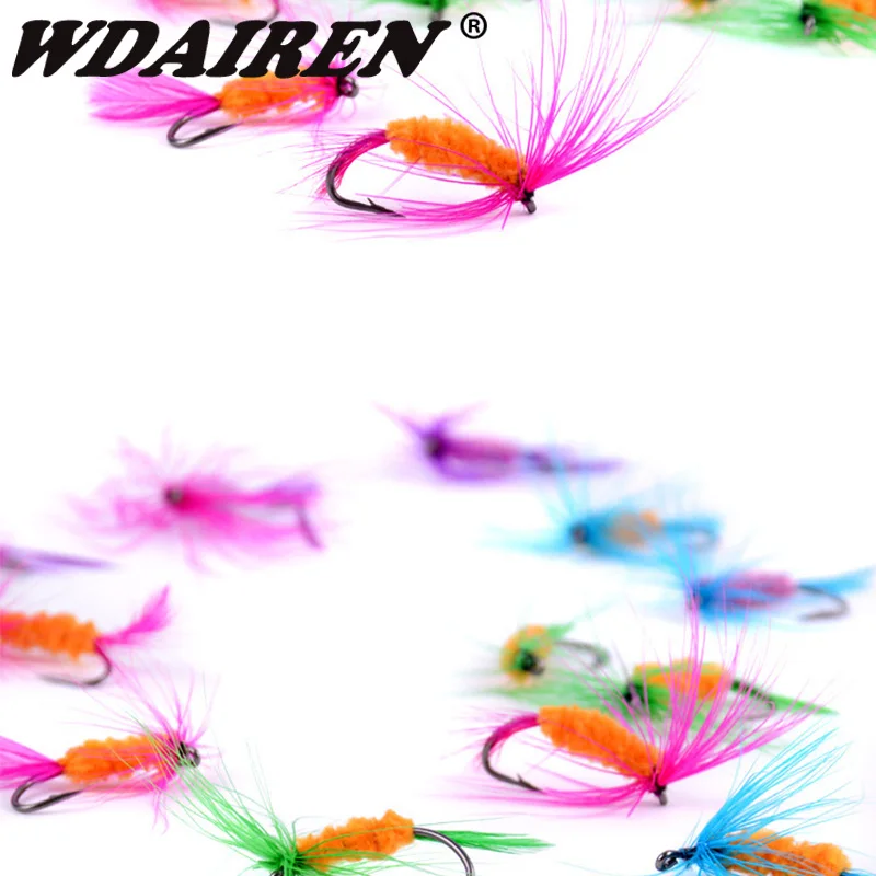 Señuelos de pesca con mosca, cebos artificiales de pluma, para carpa, anzuelos triples individuales, 12 unids/lote - imagen 3