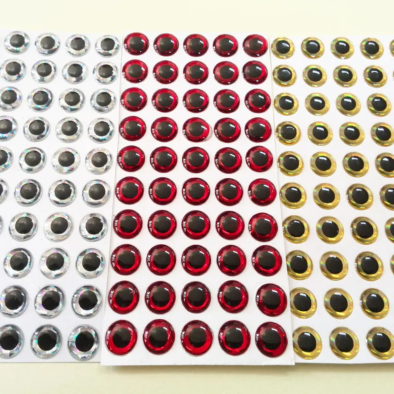 Mezcla de tres colores, novedad de 2023, ojos de señuelo de pesca 3d, elija tu tamaño, cantidad: 600 unids/lote - imagen 2