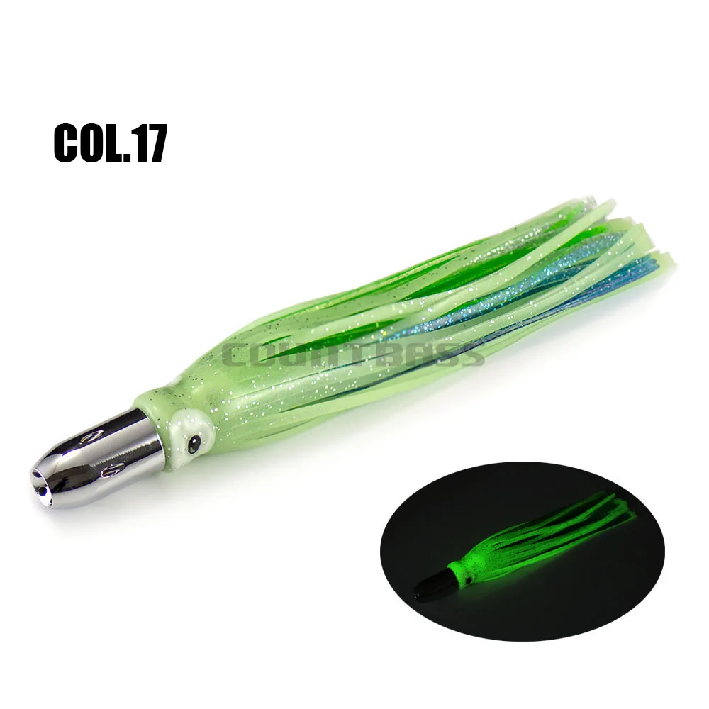 Countbass-Señuelos de Pesca de curricán, Cabeza de Acero, cabeza de chorro de bala con falda de calamar, atún, Wahoo, Marline, pez vela, Señuelos de Kinfish, 2,3 oz - imagen 5