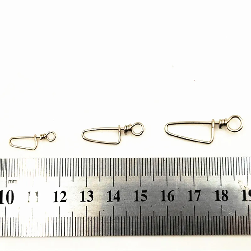 Gancho giratorio de seguridad para Pesca, accesorios de señuelo, Conector de barril de Pesca de acero inoxidable, 50 Uds. - imagen 4