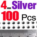 4mm Silver 100pcs