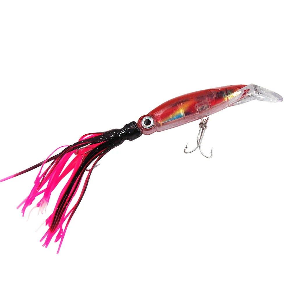 Easy Catch-señuelos de pulpo grandes de plástico duro, cebo de pesca de 3 colores con anzuelo triple, 25CM, 3 unids/set por juego - imagen 3