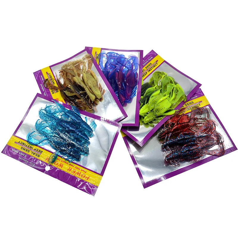 Señuelos de pesca de doble Color, cebo suave de camarón alienígena, gusano, cola de hoz única, señuelo Artificial, 10cm/10,5g, lote de 4 piezas en oferta - imagen 2