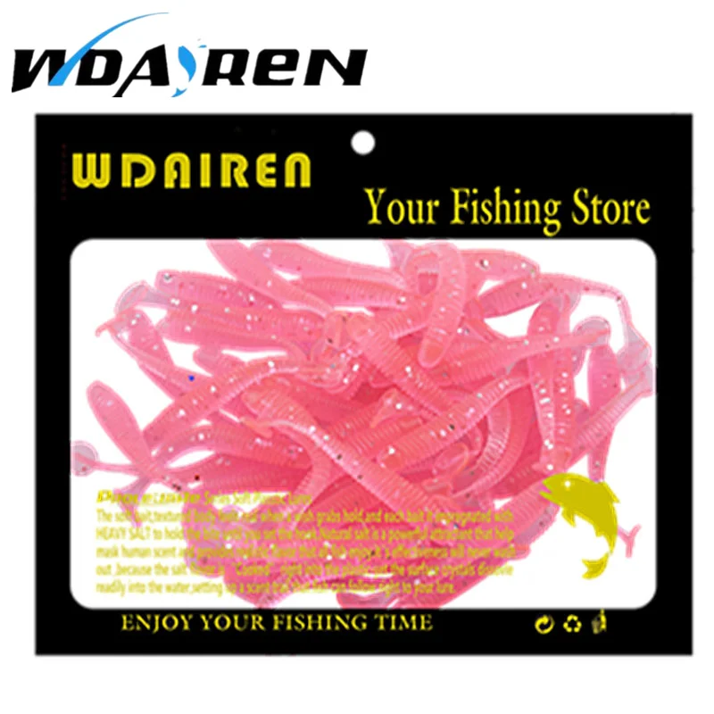 Señuelo de pesca de gusano suave, 0,7g, 47mm, Swimbait Wobblers de silicona Artificial, cola en T, aparejos de pesca Leurre Souple Shad, 50 Uds. - imagen 3