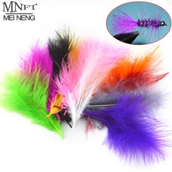 MNFT 50 Uds. Pluma de Bugger de marabú de pavo de varios colores para atado de moscas Material señuelo fabricación de cebo blanco púrpura rosa negro gris Etc.