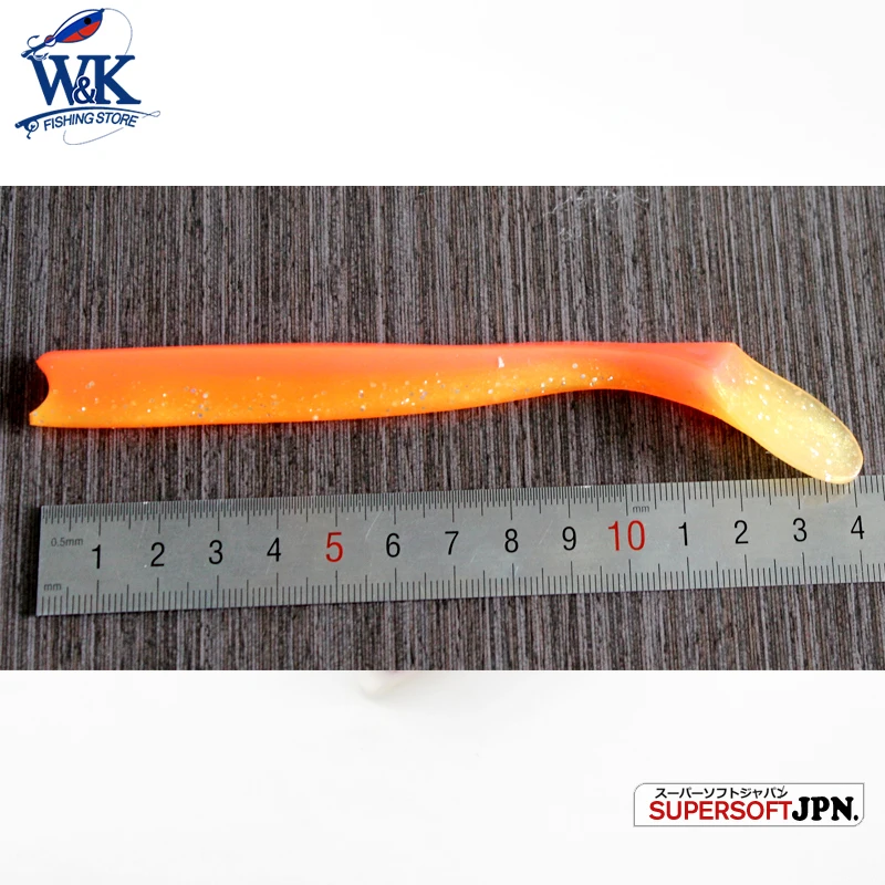 W & K Slug-cebo de pesca de Vinilo Suave, Señuelos de Pesca con cremallera con cola de paleta, Swimbaits, aparejos de pesca en barco, 14 cm, 13g, 4 unidades por lote - imagen 5