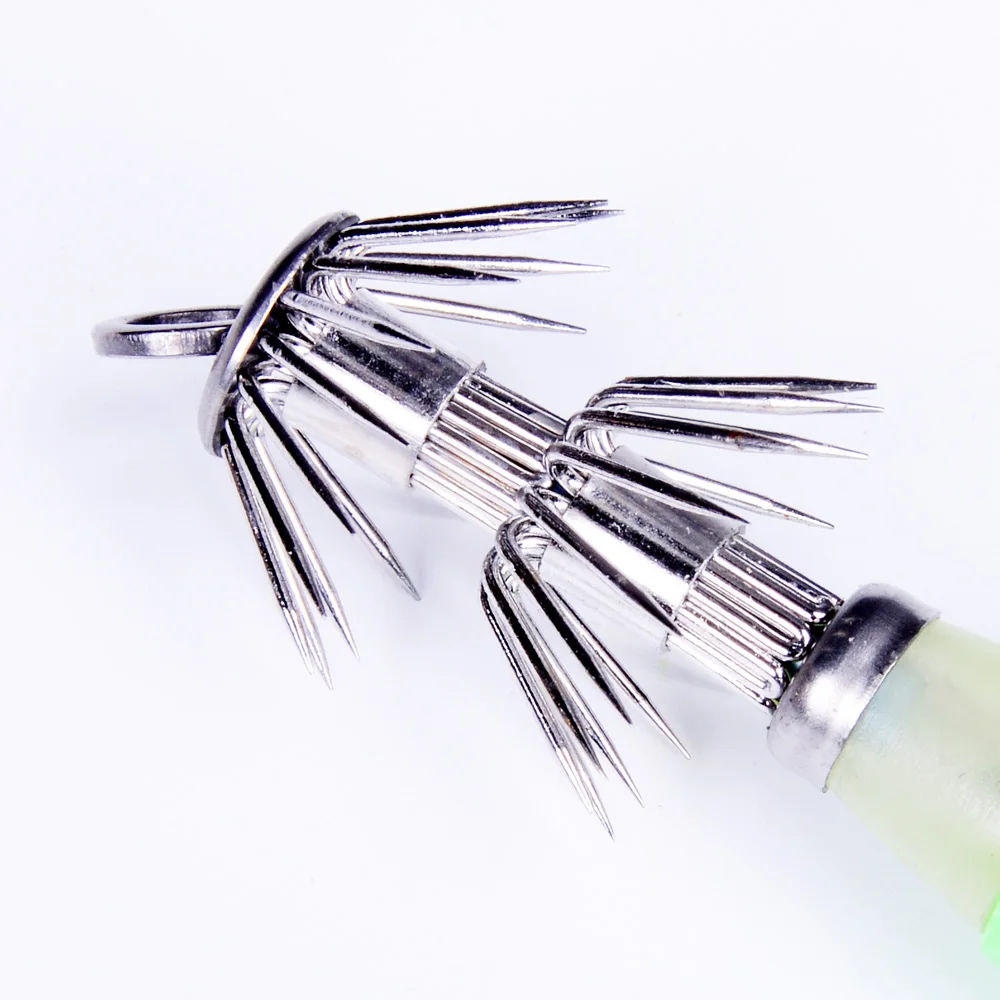 Balleo 4 Uds simulación luminiscente calamar cebo duro anzuelo atraer cebo falso doble gancho equipo de pesca sepia anzuelo de pesca - imagen 5