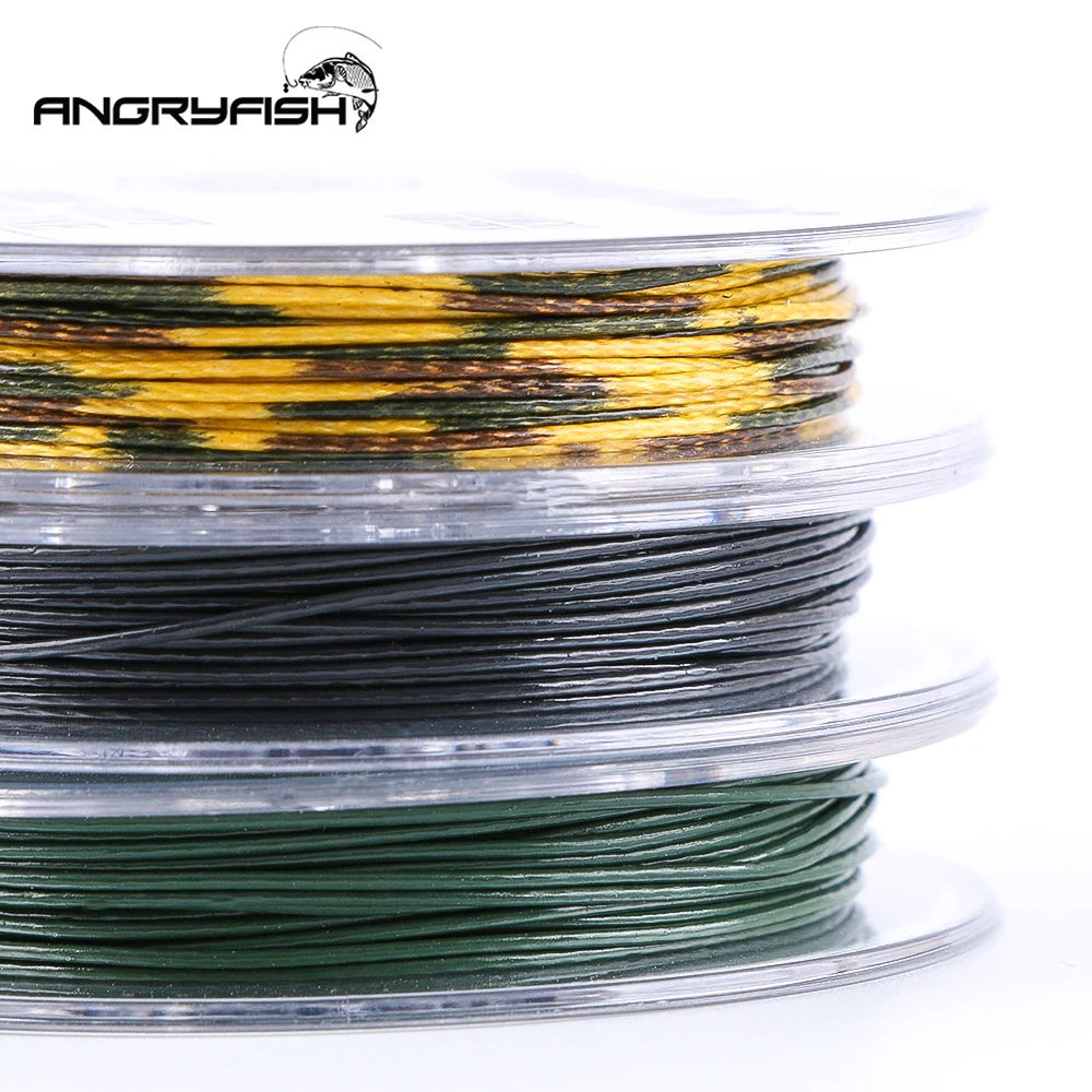 Angryfish-sedal de pesca de carpa, 15m, línea de piel con eslabones de gancho recubiertos, 15LB/25LB/35LB - imagen 5