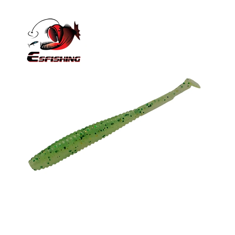 ESFISHING Señuelos blandos cebo de Pesca I Shad Tail 10 Uds 70mm mar silicona plástico Wobblers Pesca alimentador PVA Mini T cola lubina rosa - imagen 3