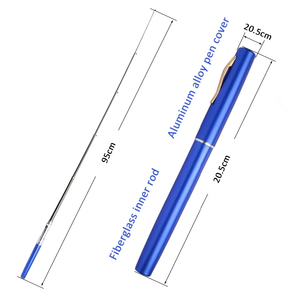 Goture-caña de pescar telescópica para invierno, aparejo de pesca portátil de aleación de aluminio con carrete giratorio, alimentador de carpa, aparejos de pesca en hielo, 1M - imagen 2