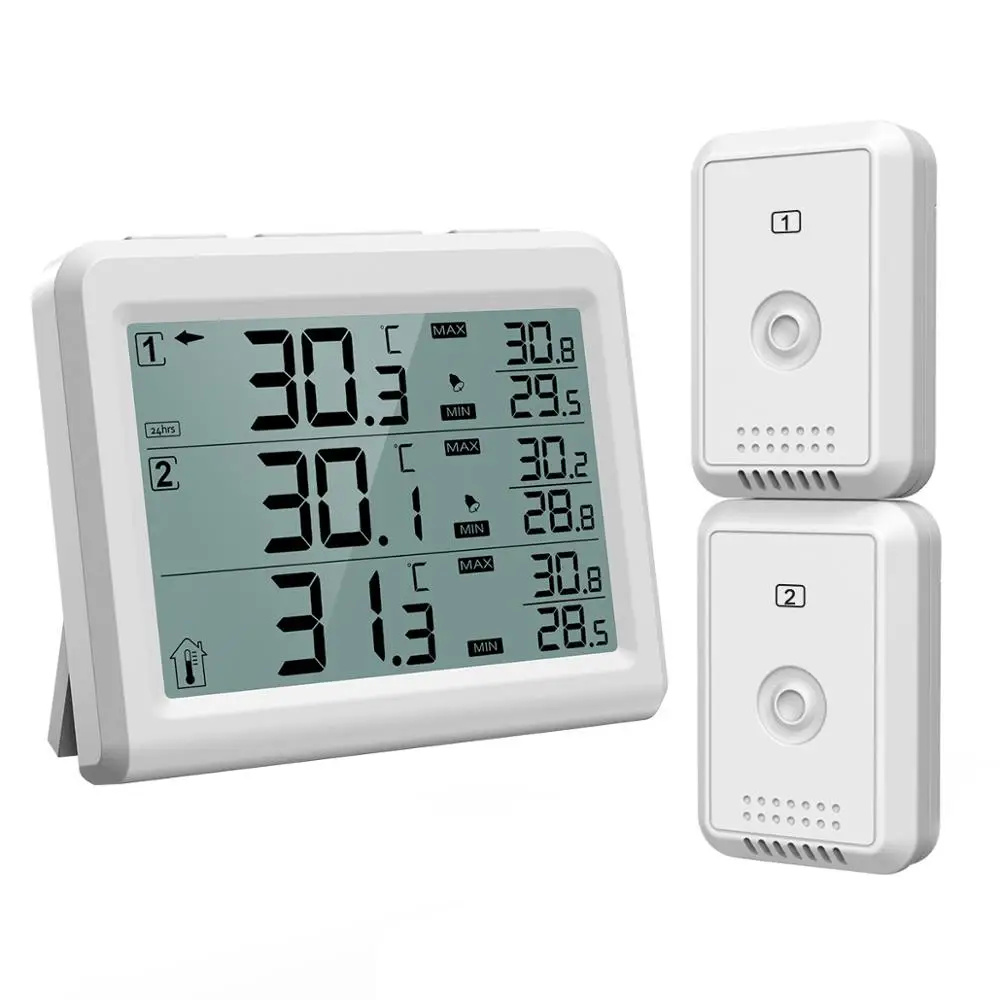 Termómetro digital inalámbrico ORIA alarma audible y retroiluminación