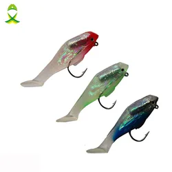 JSM Señuelos de Pesca con anzuelo afilado, señuelo suave de silicona para aparejos de pesca, tamaño 6cm, 8cm, 10cm, 6 unids/lote por bolsa
