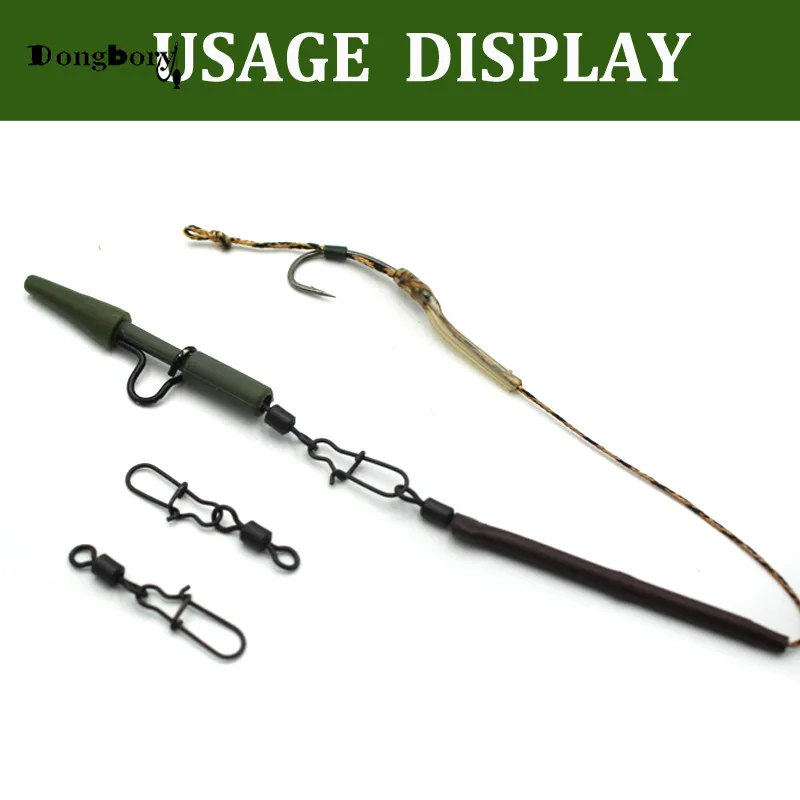 Eslabones giratorios de cambio rápido para pesca de carpa, accesorio de aparejos terminales, color negro mate, 20 unidades - imagen 5