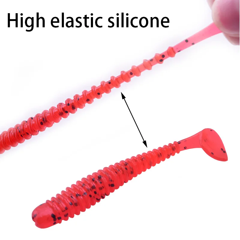 Señuelos de Pesca blandos, cebos de 7cm, 2g, sábalo, carpa, jiging, gusano Artificial vivo, Swimbait, aparejos de pesca, 10 unids/lote - imagen 3