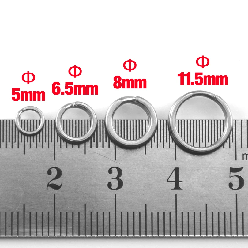 MNFT 50 Uds pesca aplastada doble anillo redondo doble capa señuelo duro conector de cebo doble bucle cambio rápido O rig - imagen 2