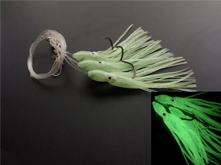 Cebo Artificial de 6 bolsas de pulpo artificial sabiki, aparejos de pesca, cebo de fondo de señuelo de pez vela rosa de mal de mar - imagen 3