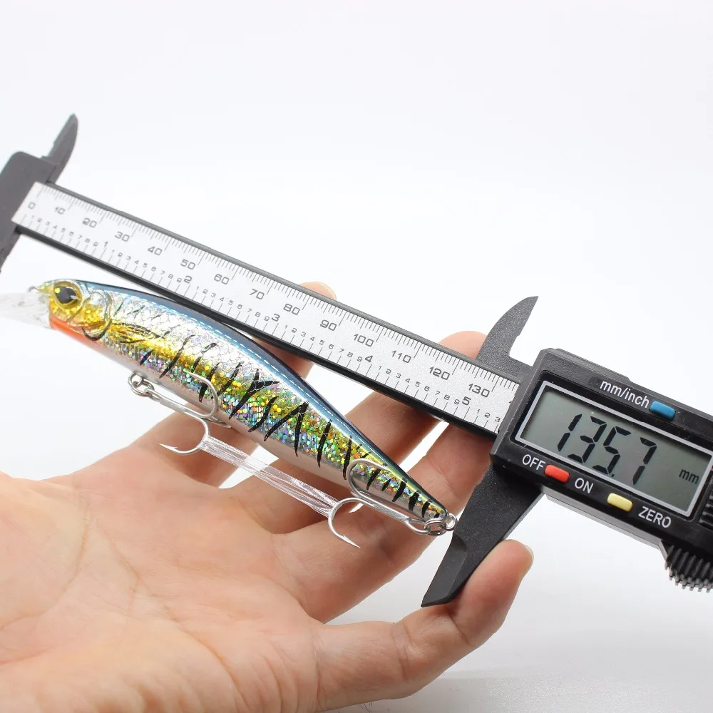 AOCLU-Cebo duro flotante para pececillos, Wobbler, señuelo de tirón, buceo, 1,8 m, peso de imán profundo, asesino de lubina, gancho VMC, 135mm, 18,7g - imagen 5