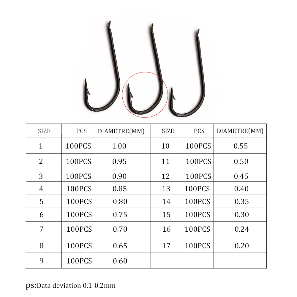 NGB 100 Uds. Anzuelos de pesca de acero rico en carbono 2515BL de punta larga afilada, accesorios de pesca de carpa, señuelo suave, juego de anzuelos con cabeza de anzuelo - imagen 2