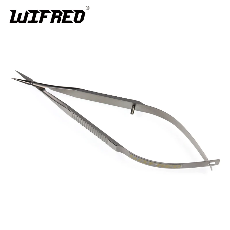 Wifreo-Tijeras de atado de moscas de 11cm, 1 micropunta inoxidable, tijeras de recorte pequeñas para pesca con mosca, ninfa, serpentina de mosca seca