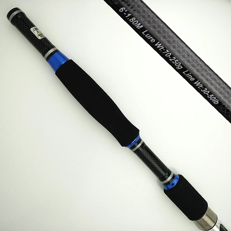 1,8/2,1/2,4 m 7 pies XH caña de pescar de carbono duro para barco Jigging caña de pescar pesada de mar 3 secciones caña de surf rápida resistente - imagen 3