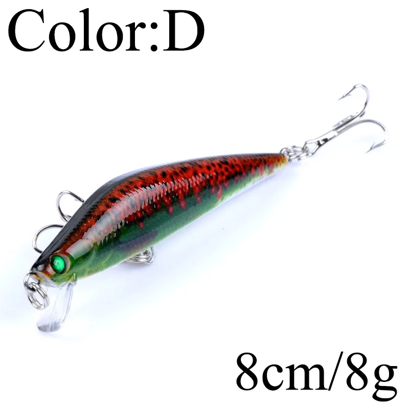 Señuelo de pesca de pececillos flotantes, cebo Artificial duro láser, ojos 3D, Wobblers, Crankbait, aparejos de pesca, 8cm, 8g, 1 ud. - imagen 5