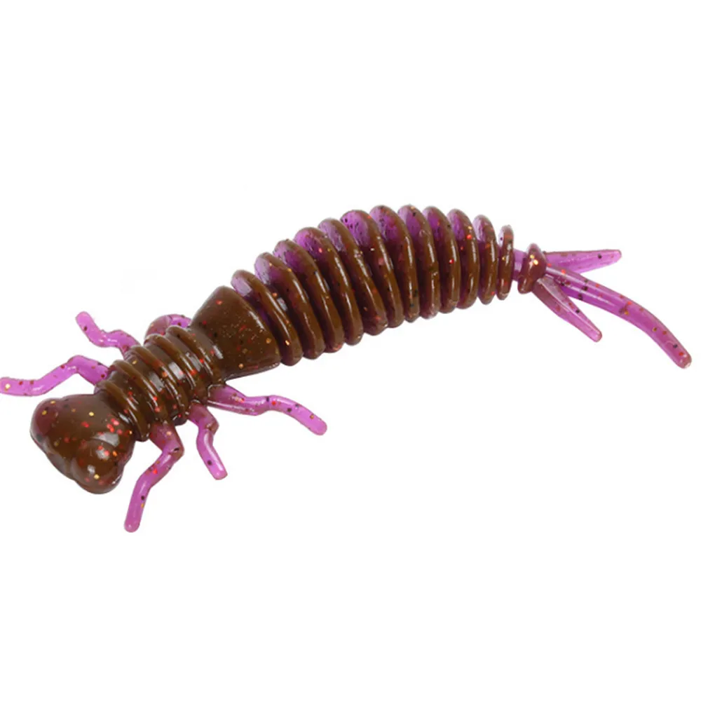 Señuelos blandos de Larva de calidad, cebo Artificial de silicona, 55mm, 75mm, 100mm, 5 unids/lote