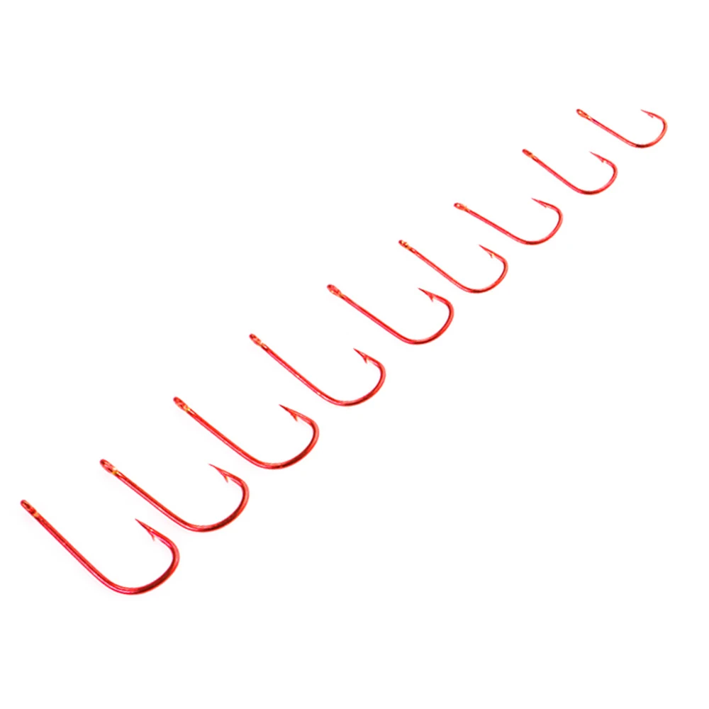 FISH KING 30 Uds anzuelos SODE anzuelos de pesca de carpa de acero rico en carbono con anillo 6-14 #   Gancho individual con púas y ojo - imagen 3