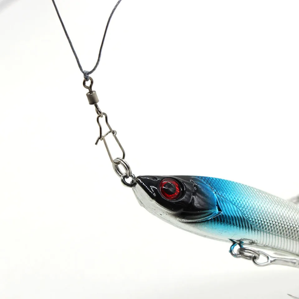 WALK FISH-Pin conector de pesca giratorio, rodamiento de acero inoxidable con broche, anzuelo, señuelo, accesorios de aparejos, 20 unids/lote