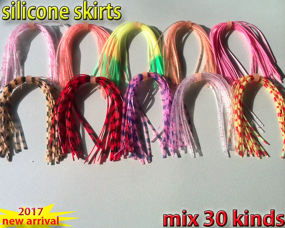 Faldas silicona colores mezclados – Señuelo giratorio lubina - imagen 5