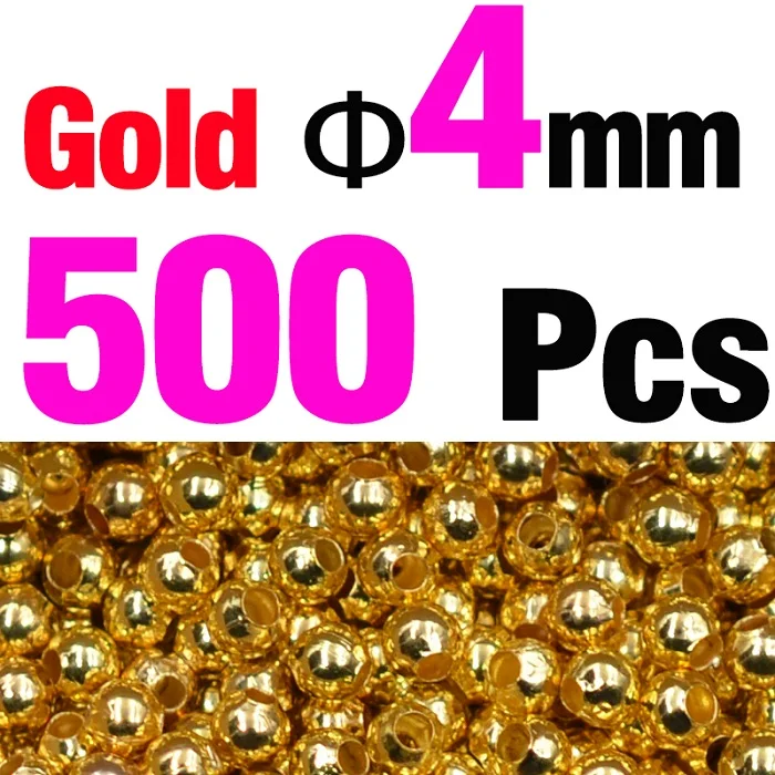 500Pcs  gold 4mm