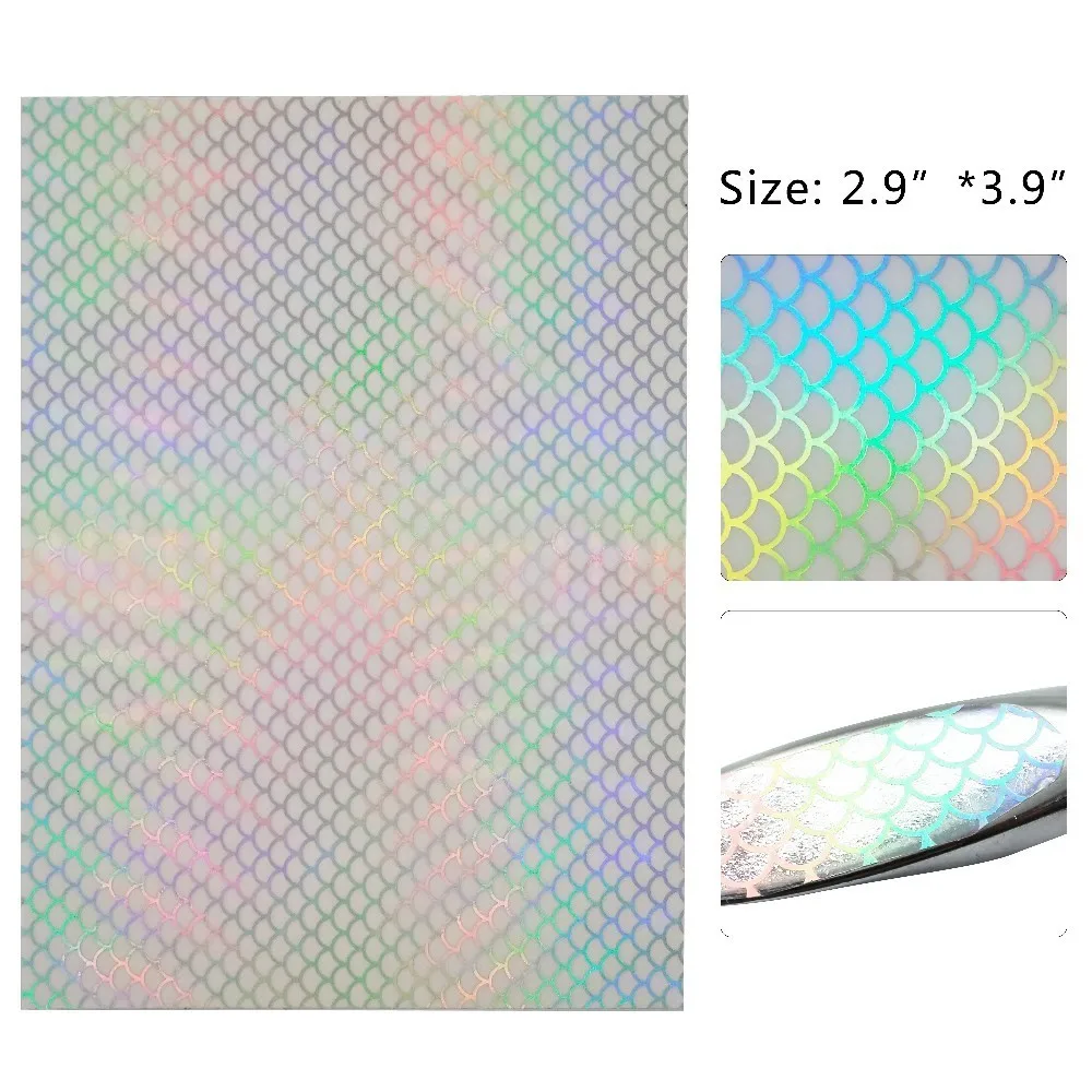 10 Uds. Adhesivo holográfico para Señuelos de Pesca, cinta para escamas de pescado, pegatina luminosa, manualidades, cinta para señuelos Flash DIY, aparejos de pesca - imagen 5