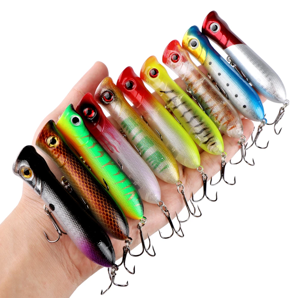 Goture-señuelo de Pesca Popper, Wobblers Crankbaits Isca Artificial, 8cm/11,6g, para Pesca en agua dulce y salada, 10 unidades - imagen 3