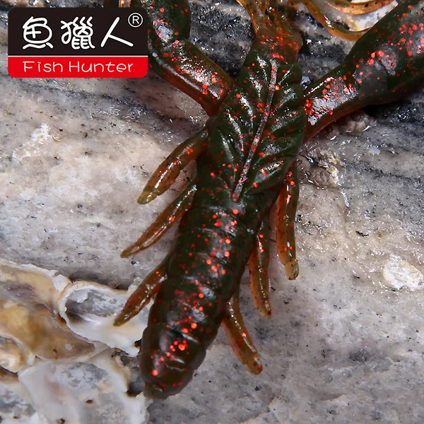 Señuelo de pesca Warcraft, cebo suave, martillo de gusano, camarones, añadir olor a pescado, señuelos de camarones artificiales, 8cm/10,5 cm - imagen 3