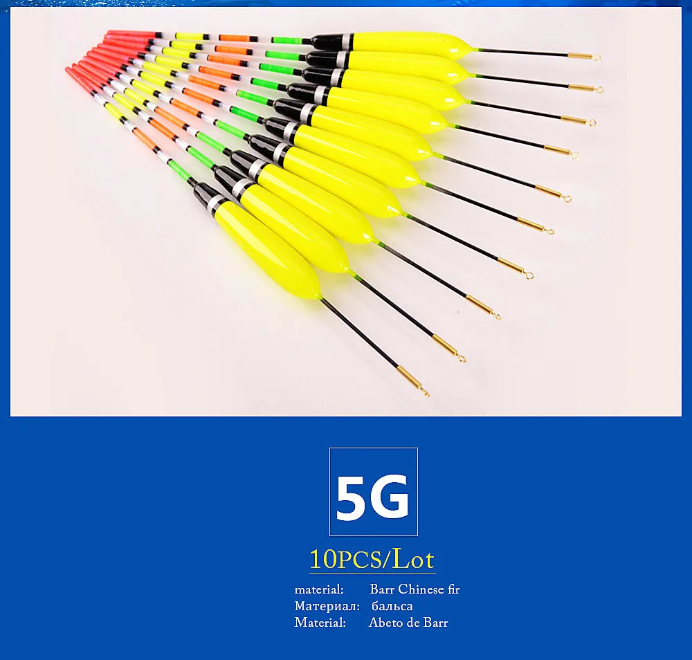 10 flotadores de pesca de alta calidad vibrantes en un paquete, perfecto para las necesidades de cualquier pescador